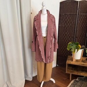 Maestro Vintage Y2k Women's Bold Geometric Coat Size Large Retro Pattern